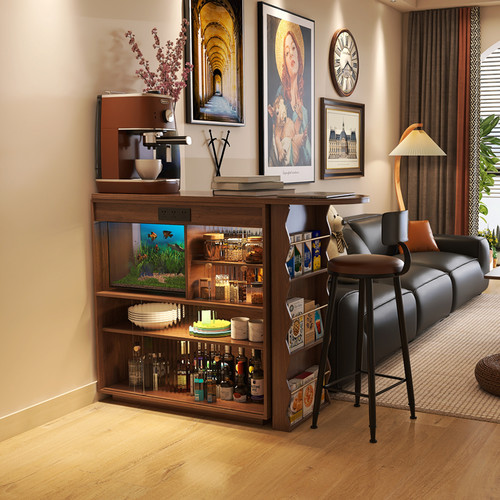 全实木吧台多功能小户型