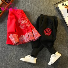 男宝宝周岁礼服秋冬款男童u唐装z加绒儿童冬季汉服加厚中国风拜年