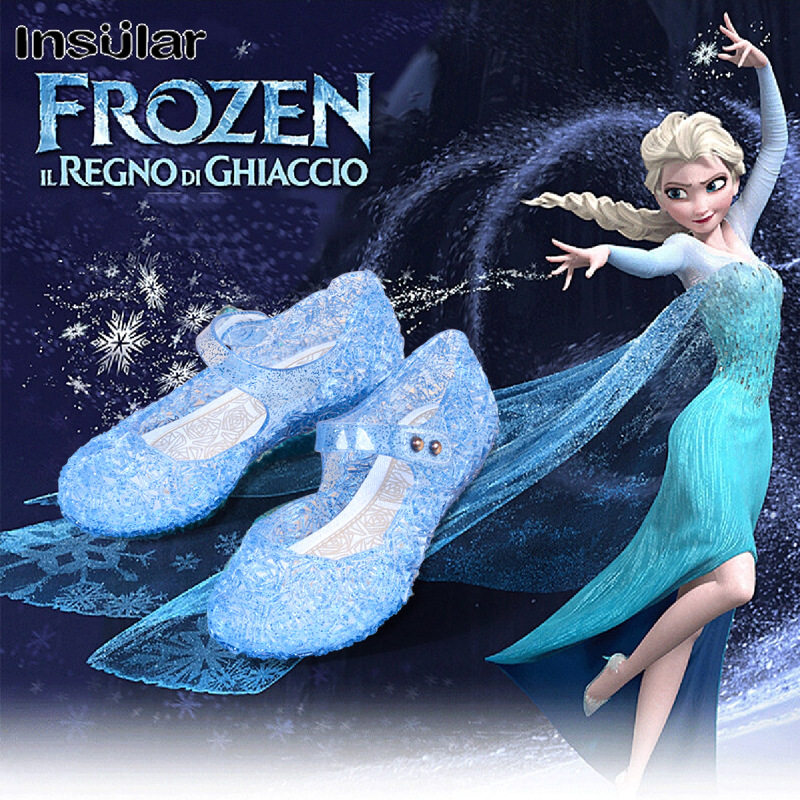水晶鞋童话白雪公主儿童凉鞋夏女中小童魔术贴冰雪奇缘软底爱莎图片