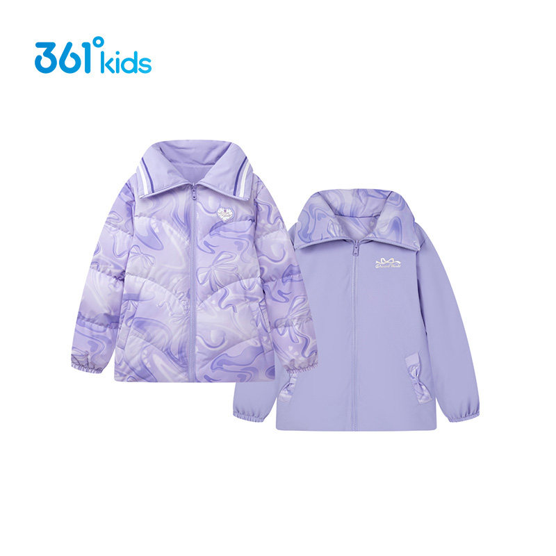 【商场同款】361童装女童双面穿棉服2025冬季新款大童保暖休闲服