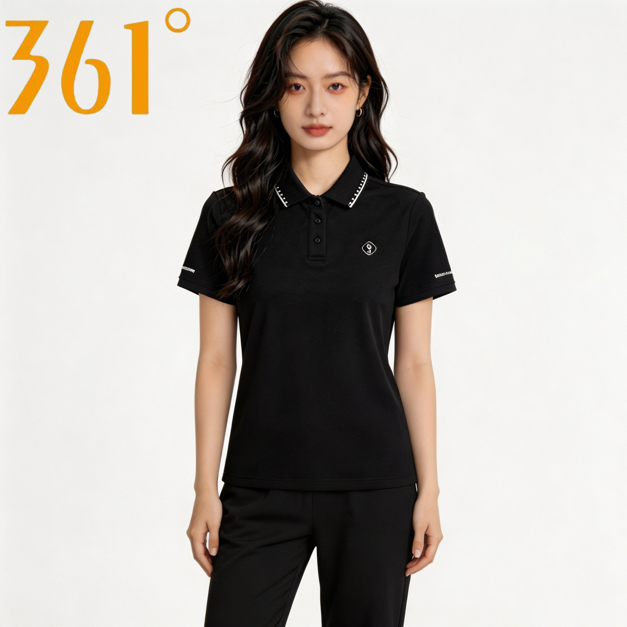 361度女短袖透气运动POLO衫