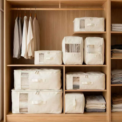 日式天山棉麻布艺收纳袋衣柜整理神器棉被子打包袋折叠衣服收纳箱