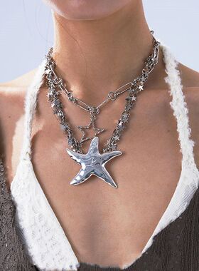 西施 流浪部落海洋之星五角星海星项链百搭锁骨链情侣原创