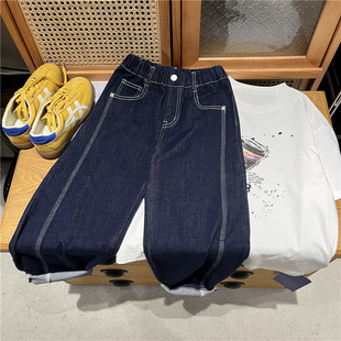 xt010男童春秋款原色复古薄牛仔裤新品痞帅男孩新款韩版长裤