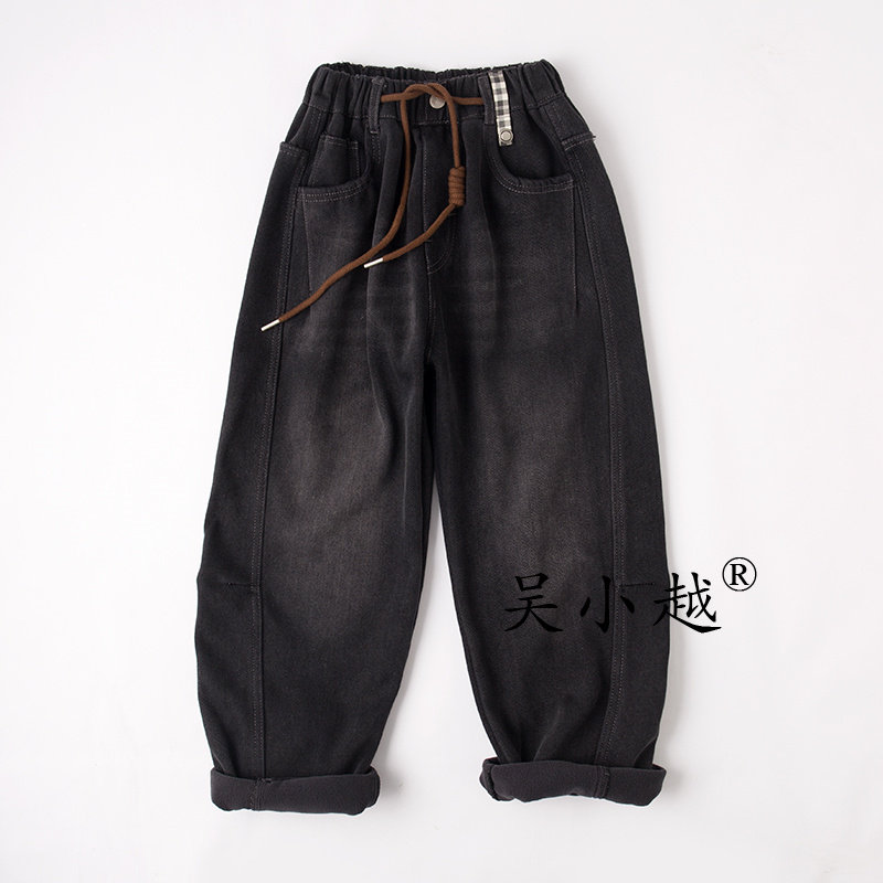 吴小越w1605男童加绒牛仔裤冬款刺绣痞帅男孩冬新款韩版潮童长裤,童装/婴儿装/亲子装,儿童牛仔裤,淘宝优惠券,粉丝福利购,淘宝优惠卷