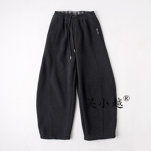 吴小越W1675男童卫裤薄绒裤子冬款儿童长裤卫裤休闲宽松运动裤