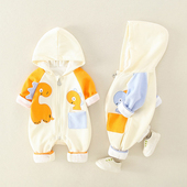 婴儿春装 外套0一1岁男女宝宝恐龙连体衣春秋外穿可爱超萌幼儿衣服