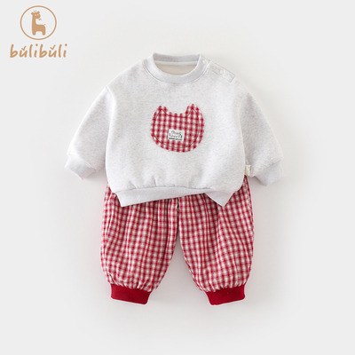 深秋女童套装秋冬款2025新款女宝宝加绒卫衣裤子秋冬季衣服两件套