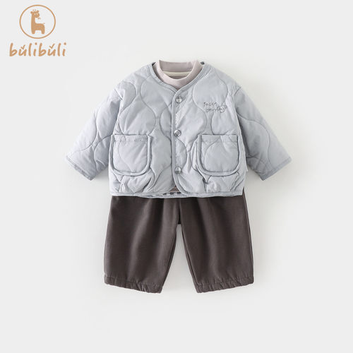 深秋男童外套套装秋冬款2025新款男宝宝韩版休闲婴幼童衣服三件套