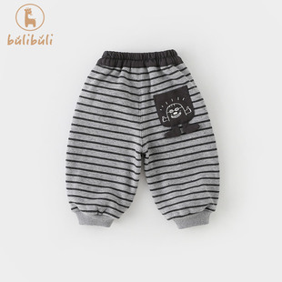 男童加绒裤子冬款2025新款男宝宝卡通保暖休闲裤秋冬季婴幼童长裤