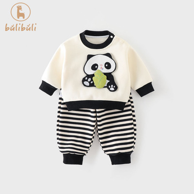 婴幼儿童套装秋冬装2025新款男女宝宝加绒卫衣裤子秋冬衣服两件套