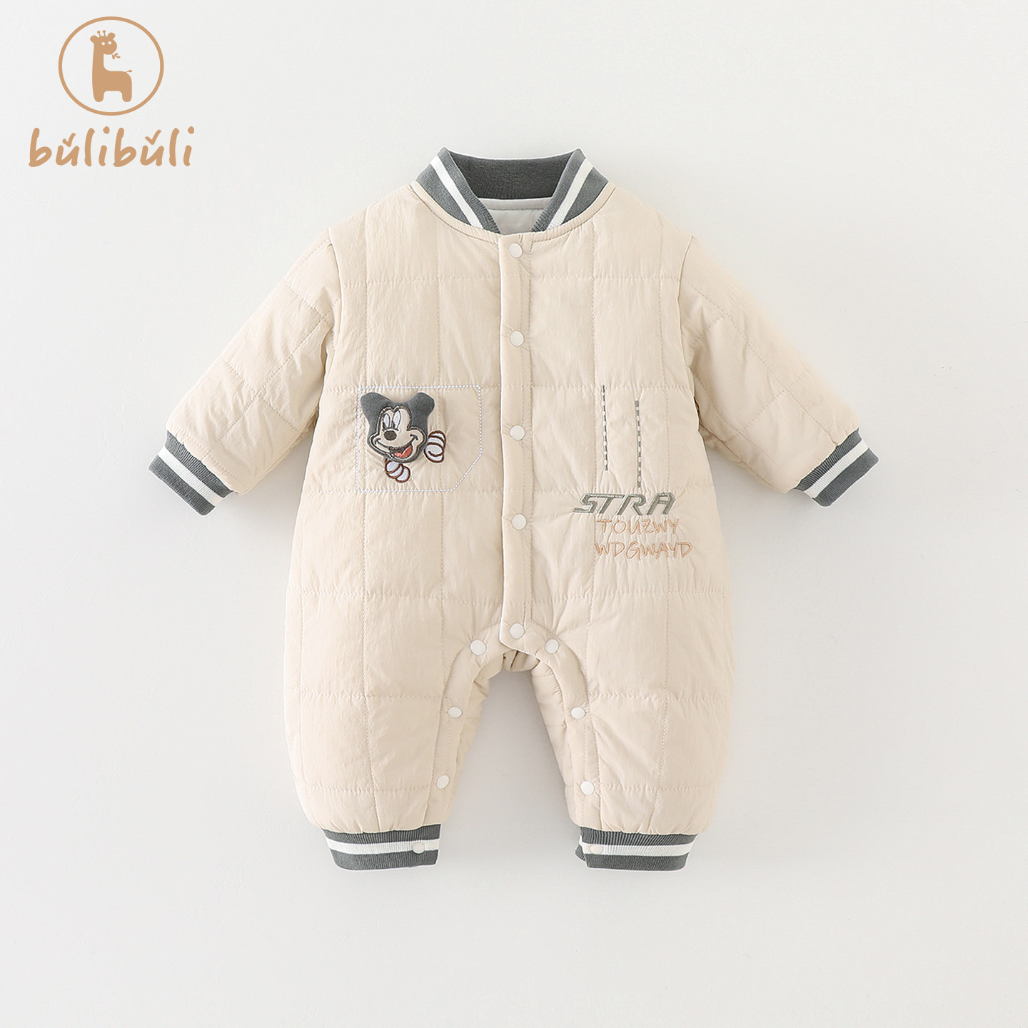 深秋婴儿衣服秋冬装男宝宝连体衣夹棉薄棉满月百天哈衣秋冬外出服