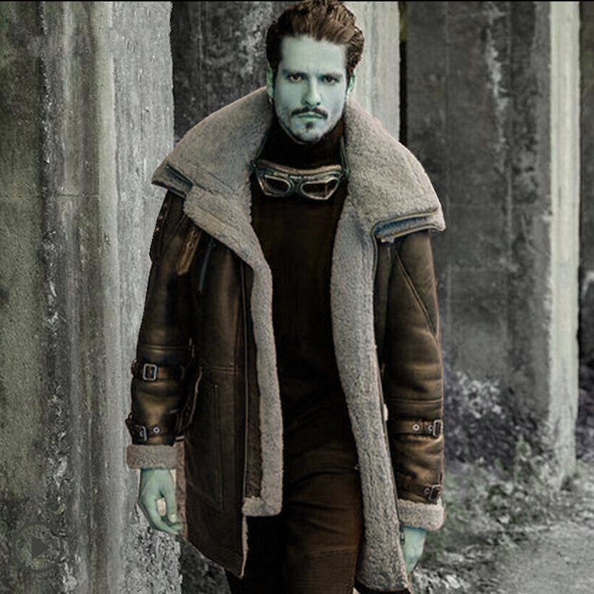 冬季新品仿皮绒男大衣爆款加厚外套黑色复古轻奢夹棉羊羔毛皮衣潮