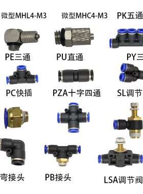 气动快速接头PC4-M5/1PC6-M5/1/2/3/4PC8-M5/1/2/3/4PC10-1/2/3/4