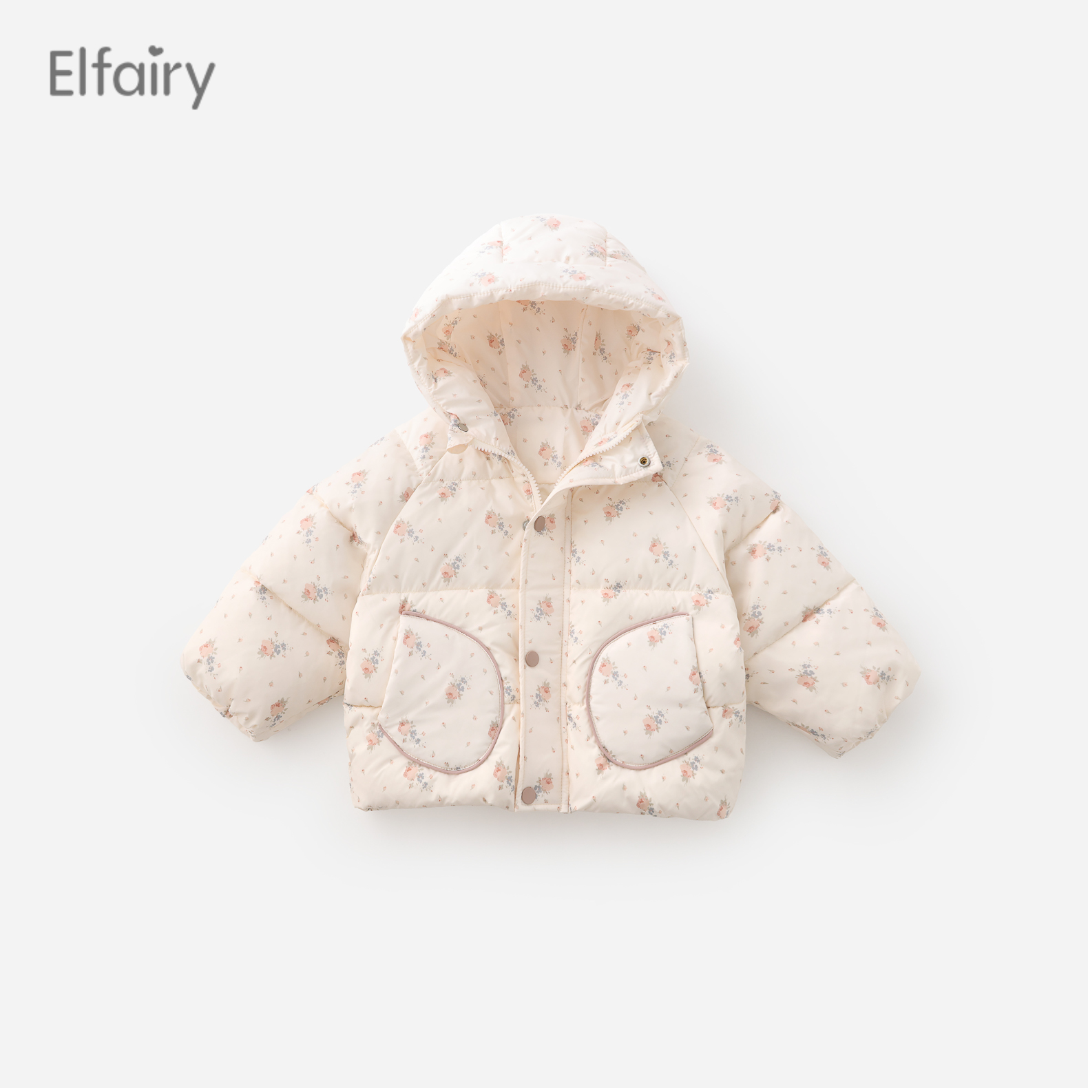 Elfairy女童可爱小碎花羽绒服