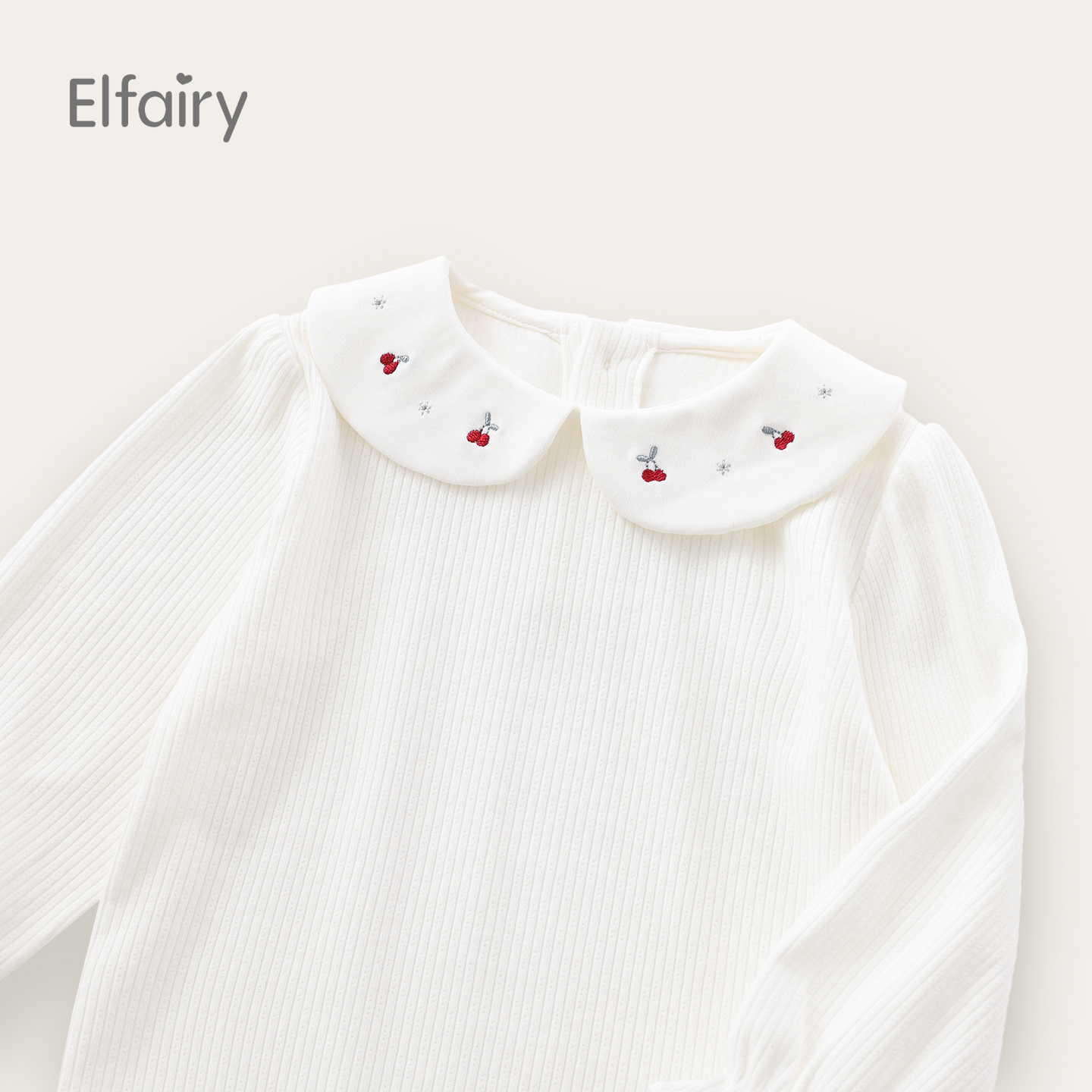 Elfairy女童长袖T恤白色内搭