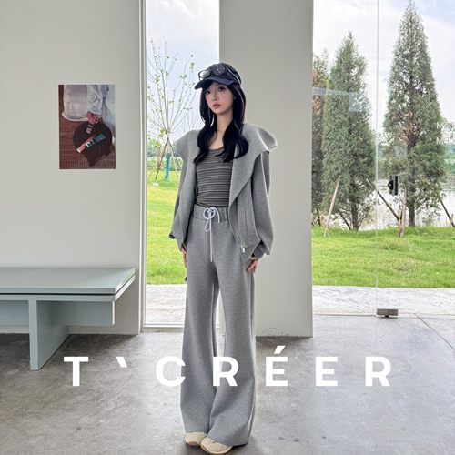 T`CREER｜ 云栖予风 慵懒感大翻领外套垂感阔腿裤简约休闲两件套