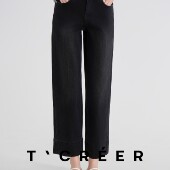 复古通勤直筒水洗牛仔裤 夏日时尚 女 岁聿其莫 T`CREER｜