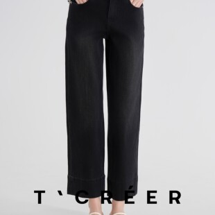 T`CREER｜【岁聿其莫】夏日时尚复古通勤直筒水洗牛仔裤女
