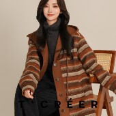 T`CREER｜ 撞色条纹通勤百搭外套女TR25Q146 时尚 霜叶飞 春季