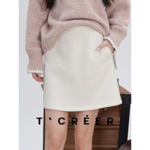 T`CREER|【珺璟如晔】都市极简通勤时尚显瘦职业短裙女新年战袍