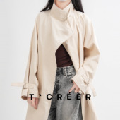 英伦风休闲中长款 T`CREER｜ 楼山春晓 风衣女