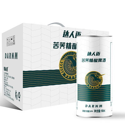 达人迈苦荞精酿啤酒 原浆扎啤全麦酿造 980ml*6桶整箱装 厂家直发