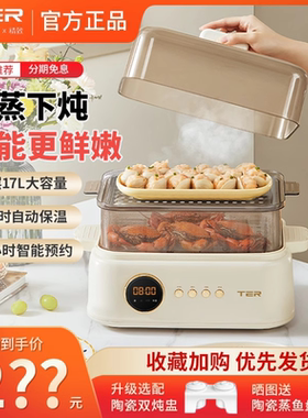 TER电蒸锅聚能鲜蒸锅蒸炖锅多功能家用三层小型定时预约蒸气炖锅