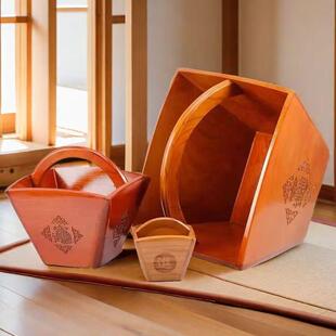 桃木斗实木仿古斗摆件老式米斗升子工艺品结婚装居家装饰开业礼物