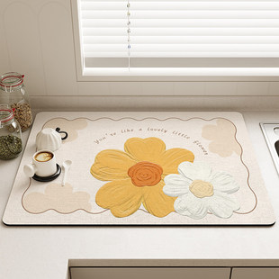 厨房台面沥水垫硅藻泥咖啡机吸水垫洗手台碗筷保护垫防滑隔热餐垫