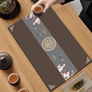 新中式茶席茶垫硅藻泥吸水沥水垫隔热茶杯垫茶台桌面防烫垫可裁剪
