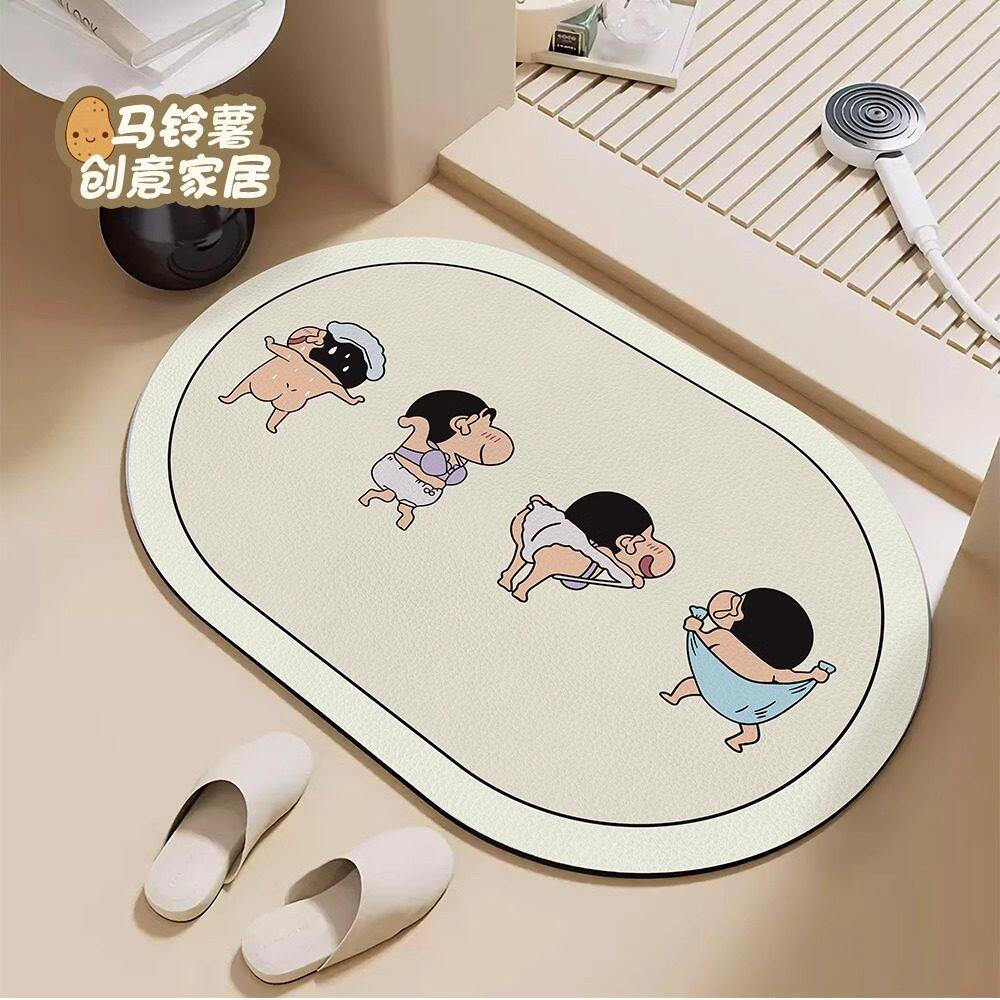 防滑蜡笔小新浴室吸水地图片