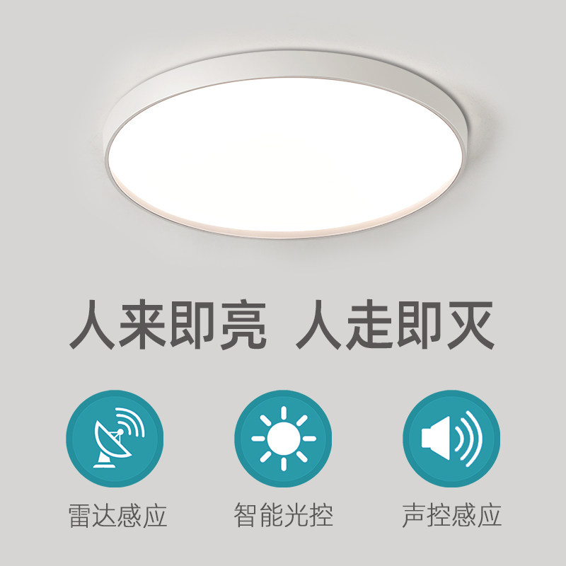 智能吸顶灯led过道走廊灯具楼梯灯夜间玄关声控灯楼梯声控感应灯