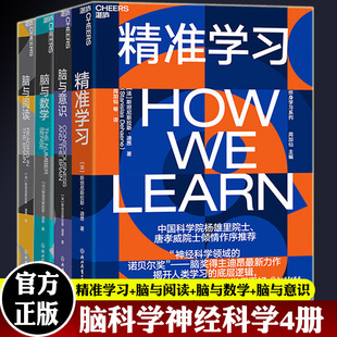 心理学书籍人文社科科普读物 套装 包邮 精准学习 脑与阅读 正版 4册 脑与意识 脑与数学 脑科学神经科学