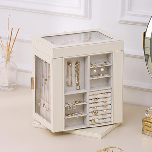 卡瑟格首饰收纳盒高档精致可旋转大容量首饰盒戒指耳针项炼收纳盒