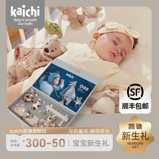 kaichi凯驰婴儿礼盒手摇铃新生宝宝玩具百天满月牙胶可咬01岁礼物
