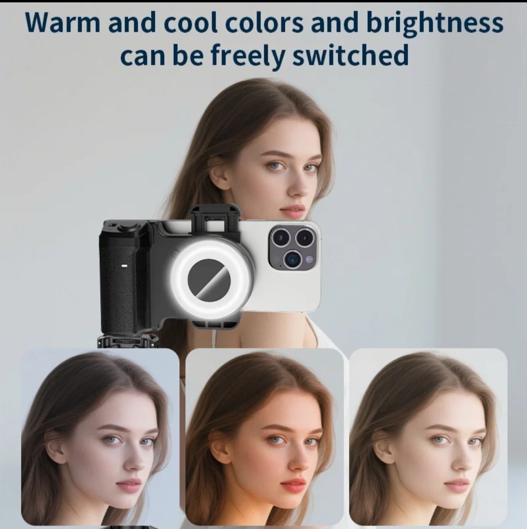 手机蓝牙助拍器横竖拍便携无线遥控拍照手柄摄影vlog自拍支架拍照