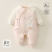 新生儿衣服秋冬纯棉夹棉加厚棉衣男女宝宝连体衣蝴蝶衣刚出生婴儿
