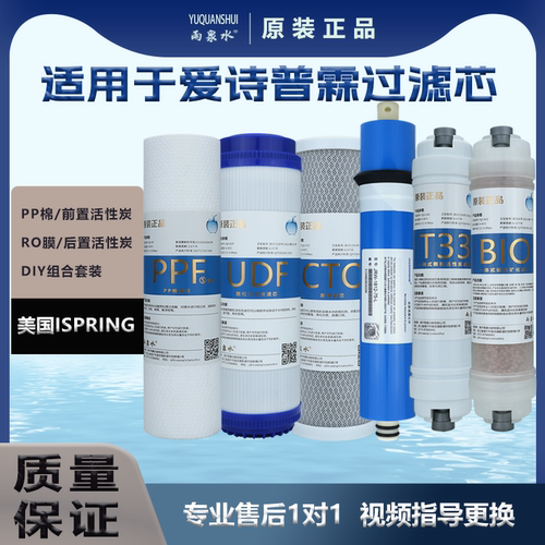 雨泉水适用于美国iSpring爱诗普霖净水器RO膜10寸PP棉活性炭滤芯