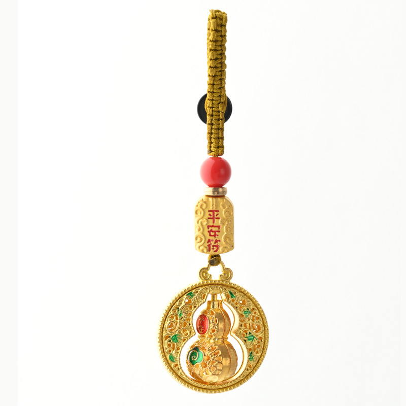 新品八宝罗盘项链手工编绳吊坠钥匙扣挂件挂饰新中式国潮璇转运扣