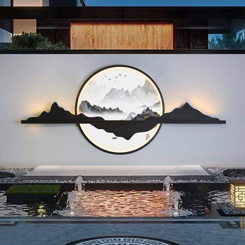 户外新中式太阳能庭院灯别墅围墙灯防水影壁墙壁灯造景装饰景观灯,家装灯饰光源,户外壁灯,淘宝优惠券,粉丝福利购,淘宝优惠卷