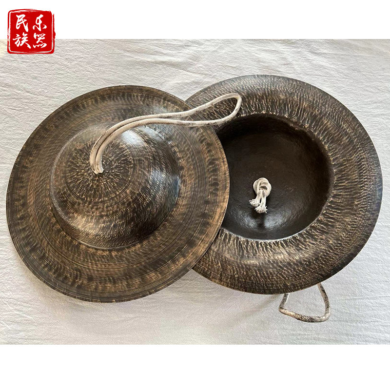 定制纯铜手工大帽铜钹铙钹全套26 28 30公分黑大冒铜钗大顶钹锣鼓