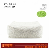 KANNAL·ZEN高端米色黑色割绒几何刺绣坐墩坐垫蒲团脚墩可拆洗