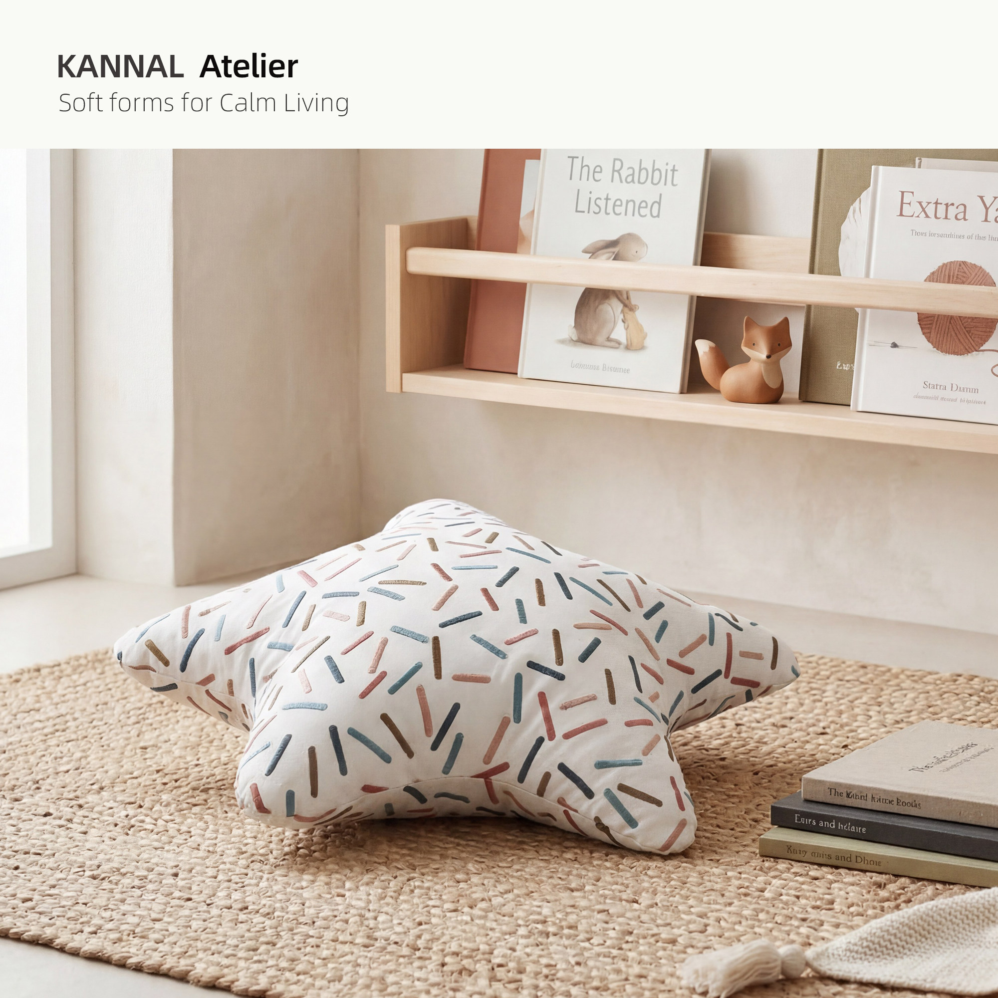 KANNAL「Soft Forms」高端全棉彩色糖果星星抱枕北欧客厅儿童房