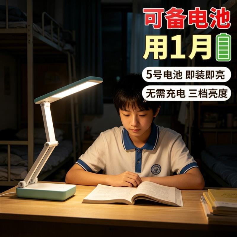 台灯电池款宿舍学习阅读护眼初中生高中生写作业停电专用超长厂家