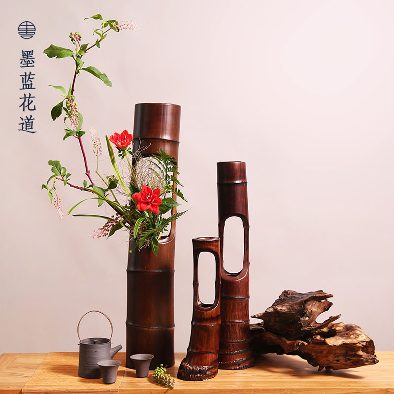 竹筒单格双格中华花艺禅意创意复古中国风中式插花器皿花器竹制|ruв категории доставка цветов/цветок моделирования/растения садоводства, ваза/цветок/горшок/цветок (новый), корзинка - от Buy2taobao.com для оказания профессиональной услуги покупки агента Taobao