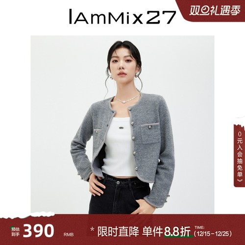 iammix27小香风针织开衫