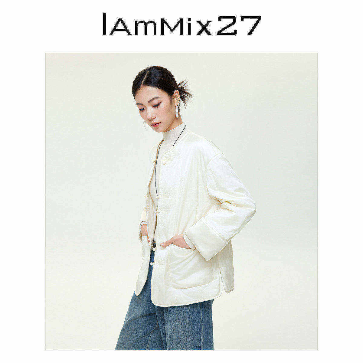 iammix27新中式圆领盘扣棉袄