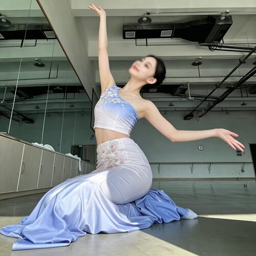 儿童傣族舞蹈服练功服装女艺考比赛演出服孔雀舞民族新款练功裙