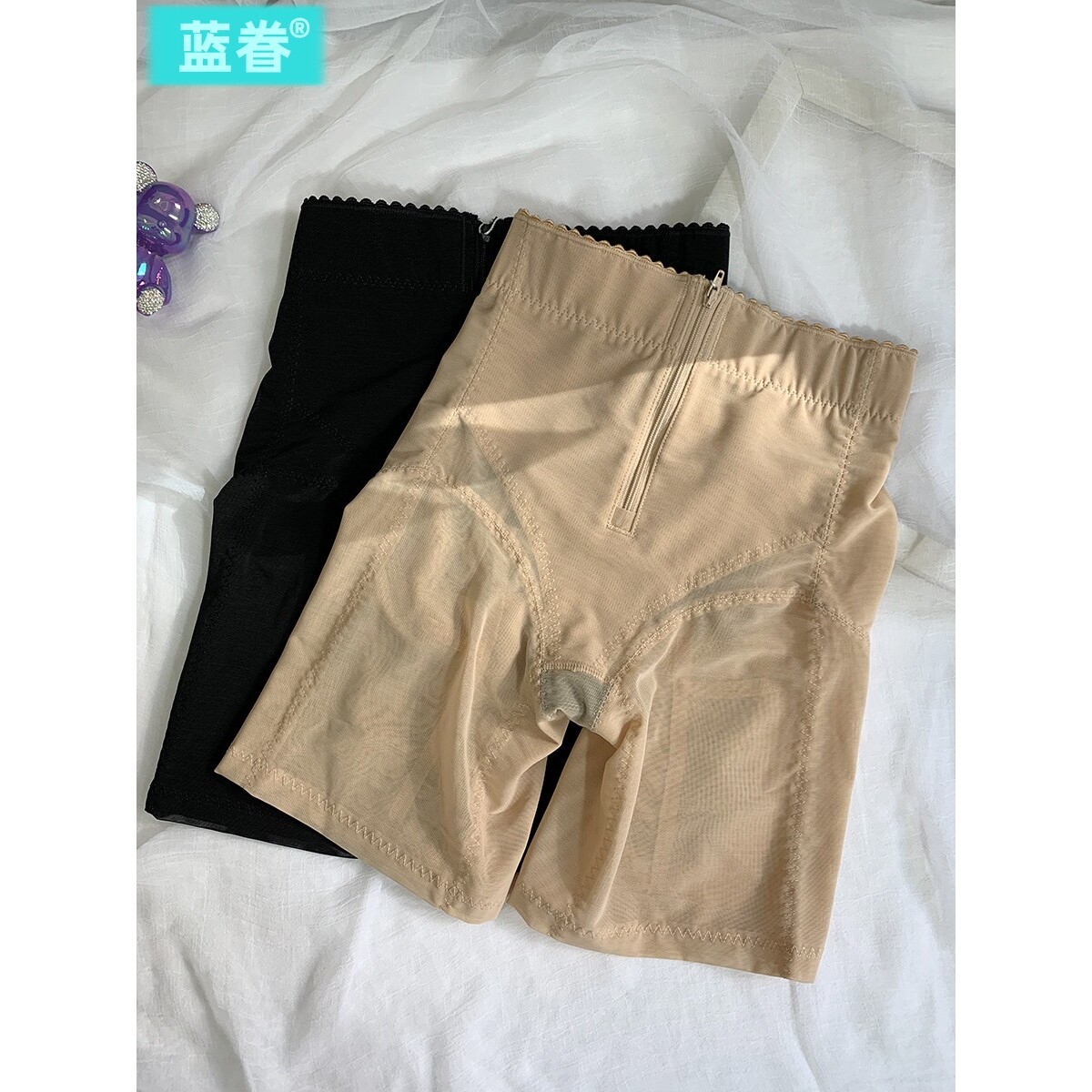 提臀塑形裤女中腰拉链收腹裤强效翘臀束腰无痕收腹美体塑身打底裤